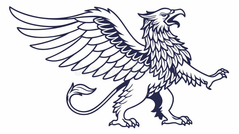 Konstruktion för Mythical Griffin Detailedjpg Fantasy Guardian Legend vektor Generative AI stock illustrationer