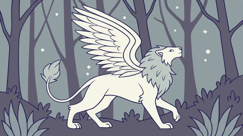 Konstruktion för vektor för Fantasy Beast Vector för Mythical Griffin Creature Generative AI stock illustrationer