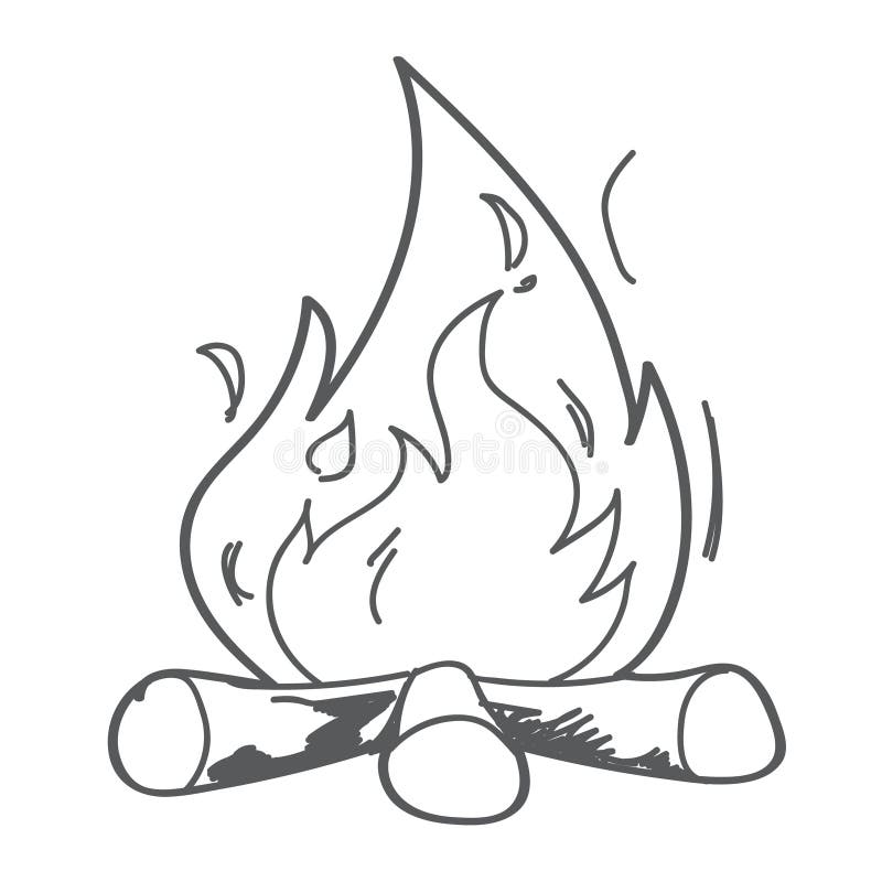 Konstruktionskonstruktion för Bonfire vektor illustrationer