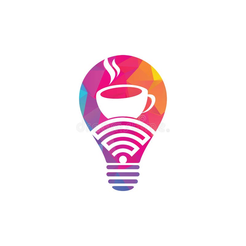 Konstruktionslogotyp för kaffetrådbulkform. royaltyfri illustrationer