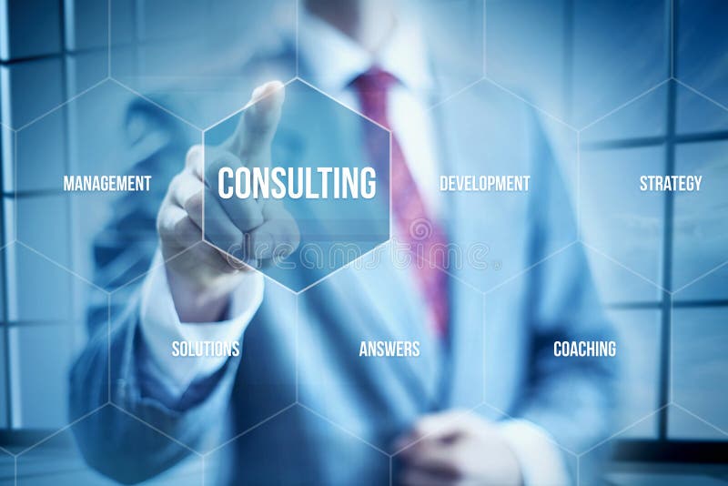 Business consulting concept, businessman selecting interface. Business consulting concept, businessman selecting interface