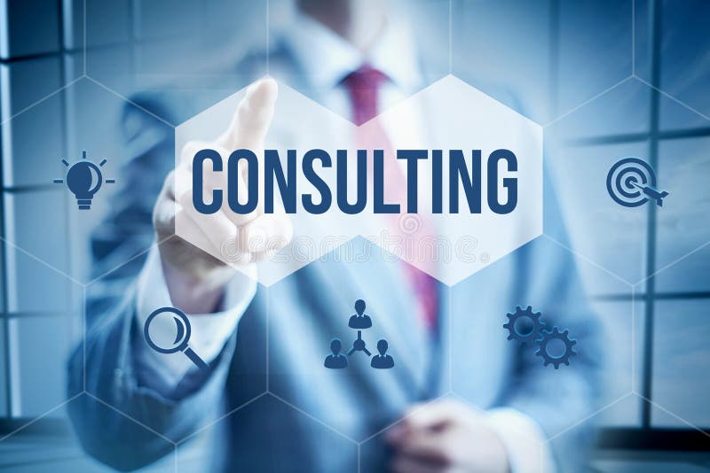 Business consulting concept, businessman selecting interface. Business consulting concept, businessman selecting interface