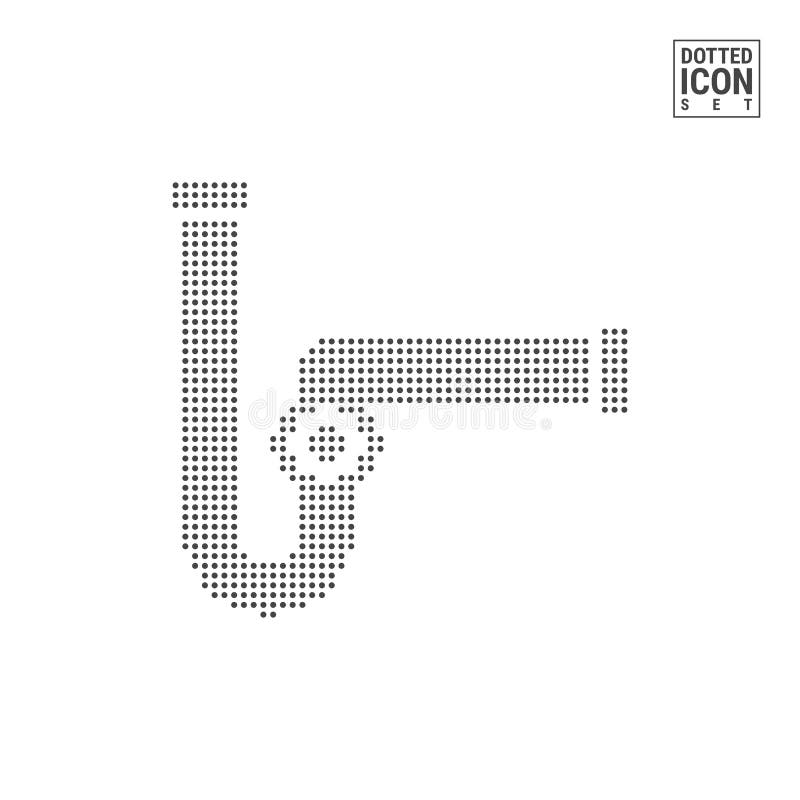 Kontaktdon och ventil Dot Pattern Icon för stålrör Prucken symbol för rörmokeri som arbete isoleras på vit Det kan vara nödvändig stock illustrationer Kontaktdon och ventil Dot Pattern Icon för stålrör Prucken symbol för rörmokeri som arbete isoleras på vit Det kan vara nödvändig stock illustrationer