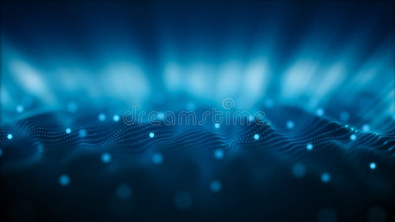 Kontekst technologii cyfrowej Sieć o jasnoniebieskiej strukturze kropki Duża chmura danych, ilustracja 3d Sieć łańcucha blokowego ilustracji