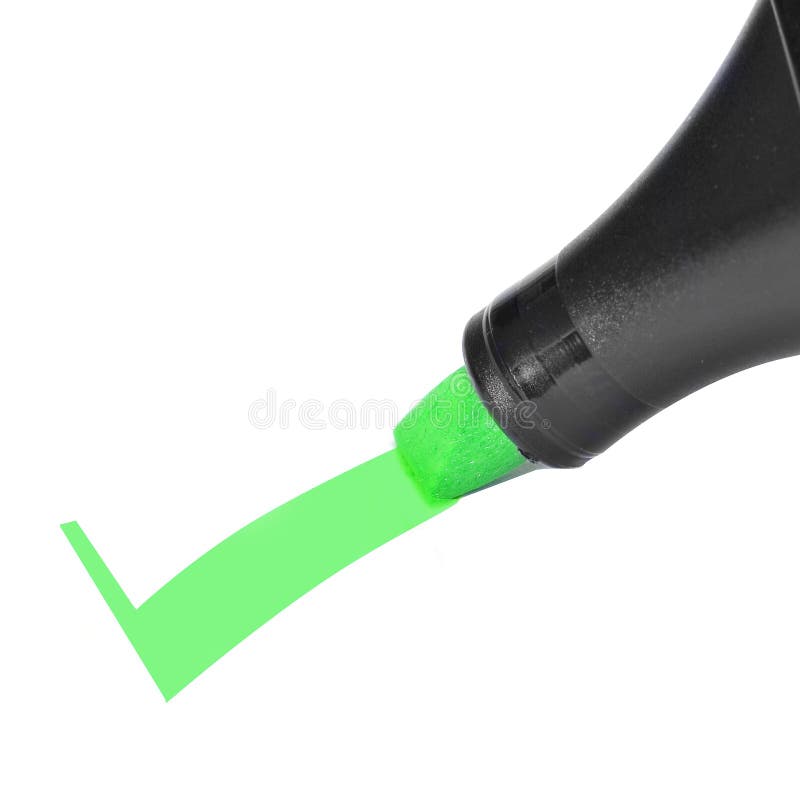 A check mark drawn with a green marker pen on a white background. A check mark drawn with a green marker pen on a white background