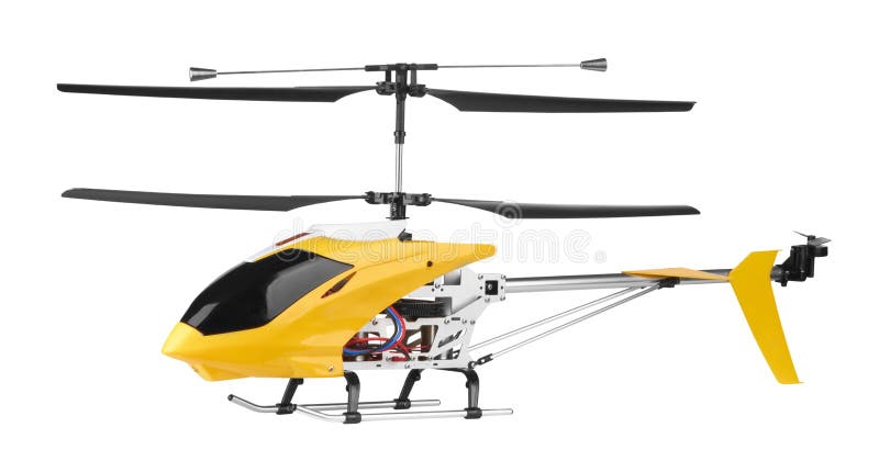 Model radio-controlled helicopter isolated on a white background. Model radio-controlled helicopter isolated on a white background