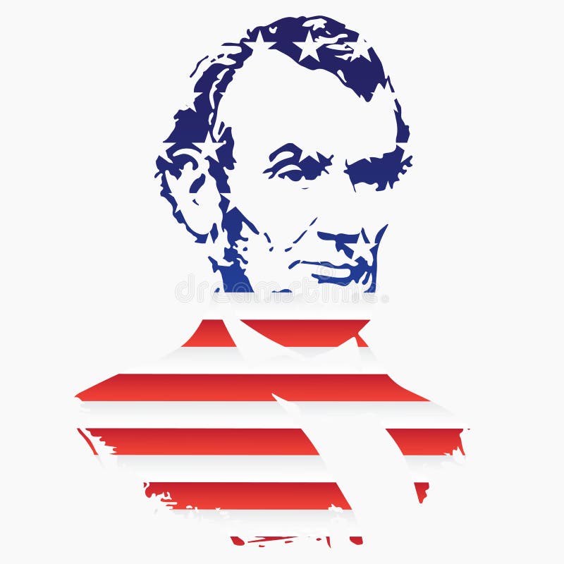 Kontur av Abraham Lincoln From texturen av nationsflaggan av Förenta staterna
