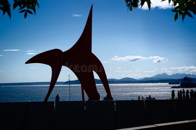 Kontur av Eagle, en skulptur i Seattle royaltyfri bild Kontur av Eagle, en skulptur i Seattle royaltyfri bild
