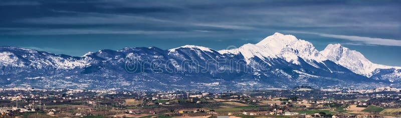 Silhouette of the Gran Sasso in Abruzzo resembling the profile of the Sleeping Beauty. Silhouette of the Gran Sasso in Abruzzo resembling the profile of the Sleeping Beauty