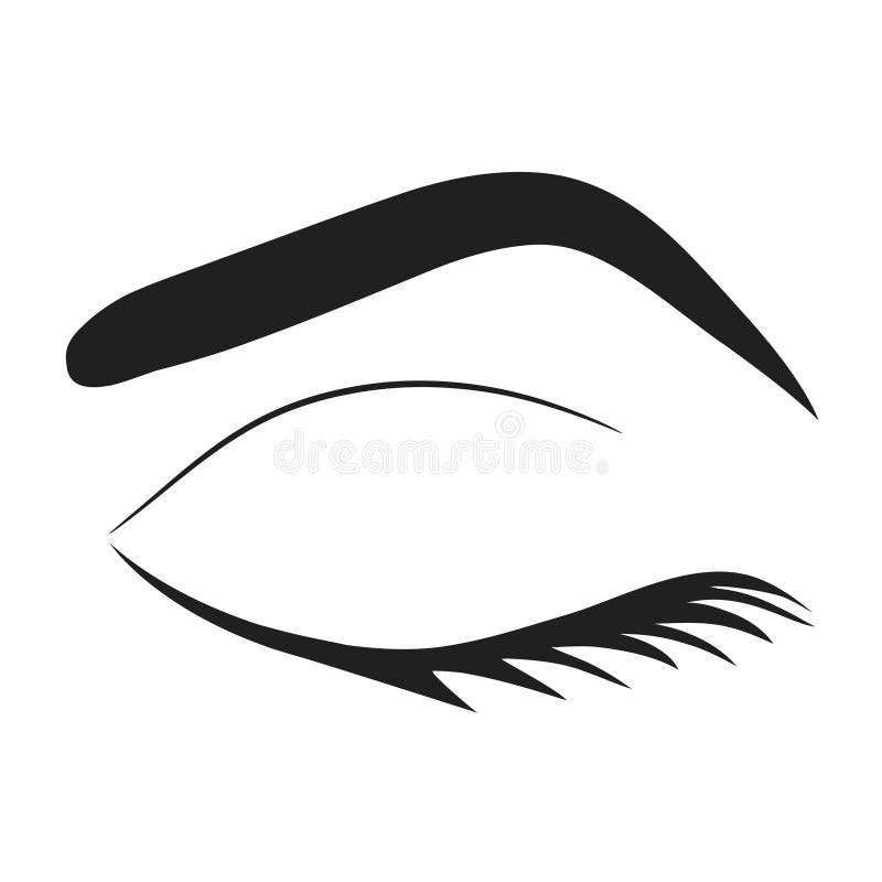 Silhouette of eye lashes and eyebrow, stock vector illustration, eps 10. Silhouette of eye lashes and eyebrow, stock vector illustration, eps 10