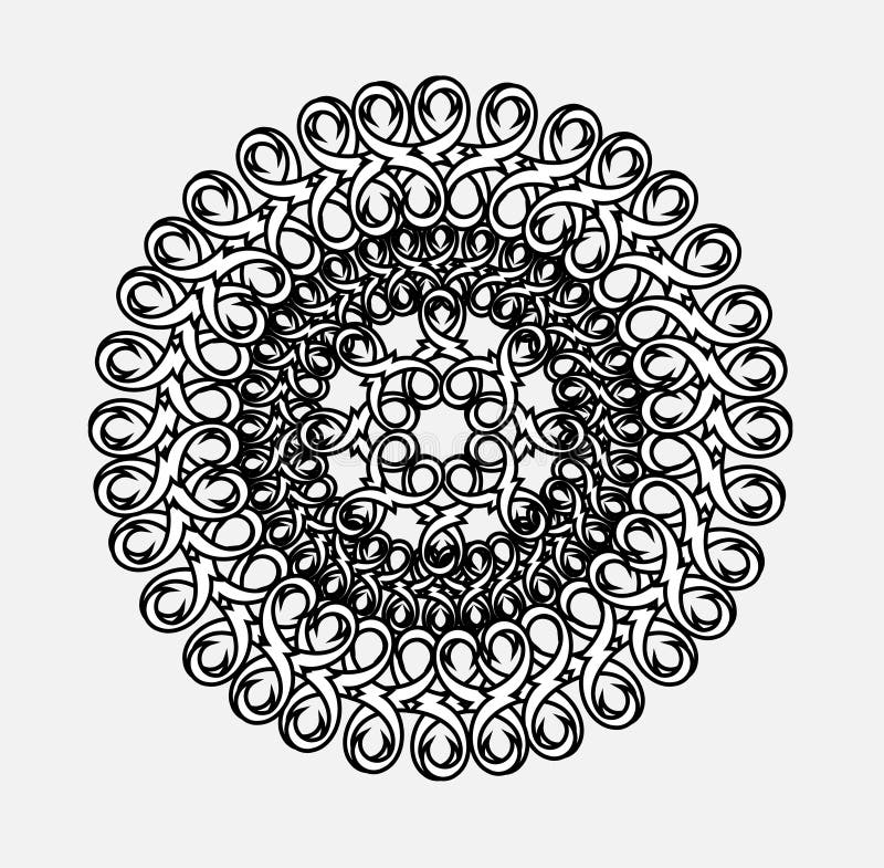 Contour, monochrome Mandala. ethnic, religious design element with a circular pattern. Anti-paint for adults. Vector illustration. Contour, monochrome Mandala. ethnic, religious design element with a circular pattern. Anti-paint for adults. Vector illustration