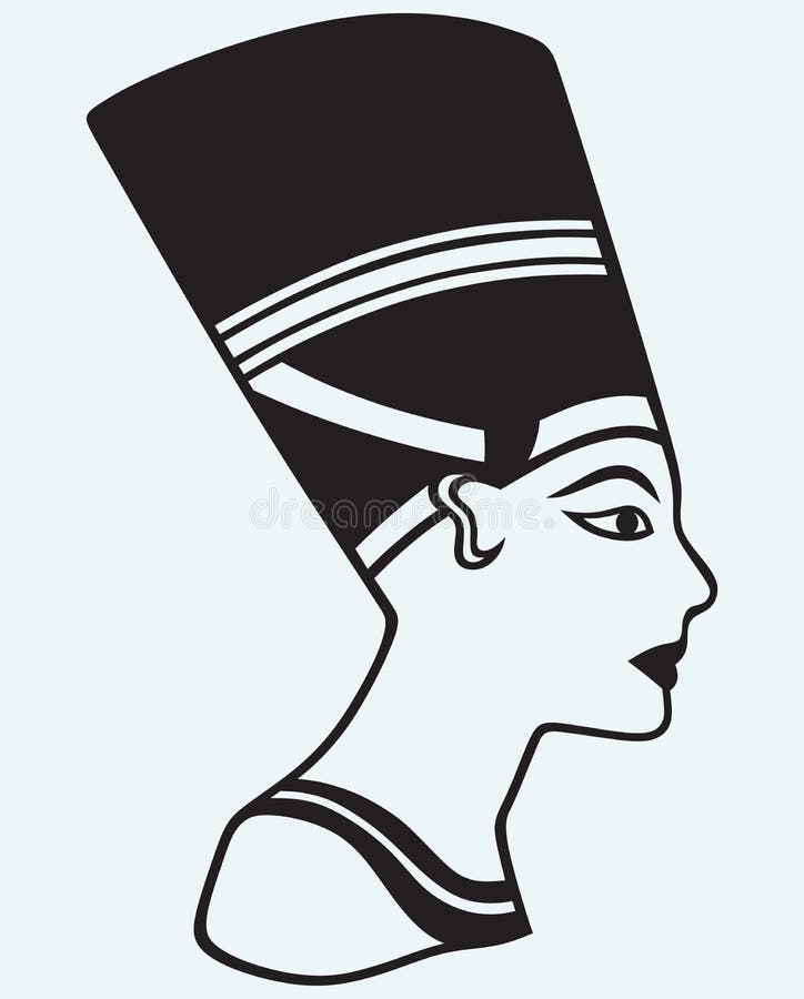 Kontur Nefertiti stock illustrationer