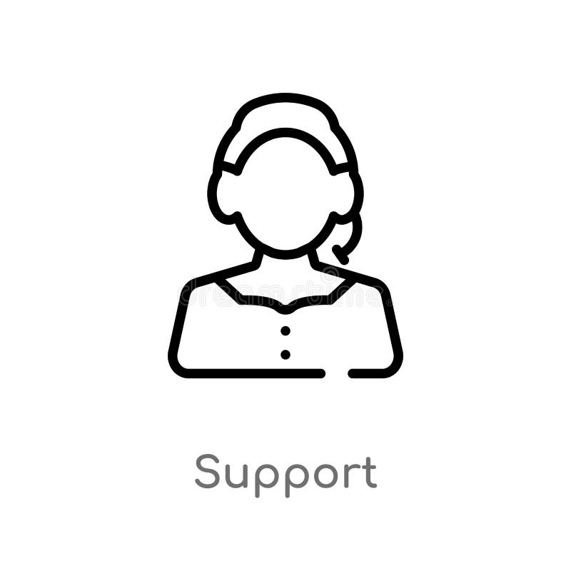 konturu poparcia wektoru ikona odosobniona czarna prosta kreskowego elementu ilustracja od obs?ugi klientej poj?cia Editable wekt ilustracji konturu poparcia wektoru ikona odosobniona czarna prosta kreskowego elementu ilustracja od obs?ugi klientej poj?cia Editable wekt ilustracji