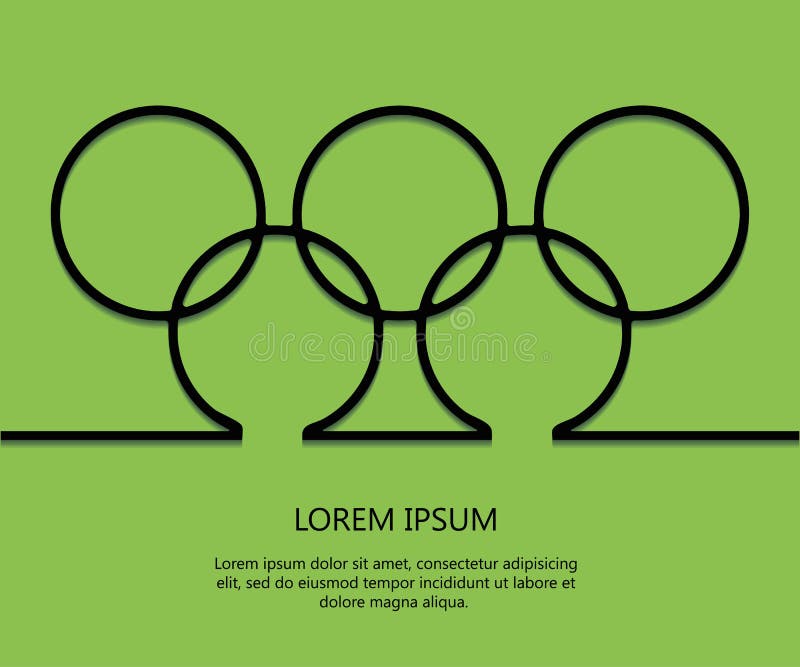 Konturu tło dzwoni z tekstem Olimpijski karciany szablon Brazill 2016 minimalista 10 eps wektor royalty ilustracja Konturu tło dzwoni z tekstem Olimpijski karciany szablon Brazill 2016 minimalista 10 eps wektor royalty ilustracja