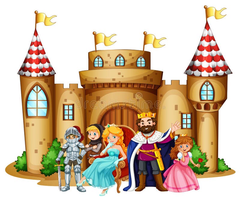 Konung och drottning på slotten royaltyfri illustrationer Konung och drottning på slotten royaltyfri illustrationer