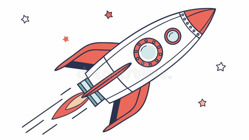 Konvektordesign för Space Rocket Launch Blast Off Vector Illustration Art Generative AI royaltyfri illustrationer