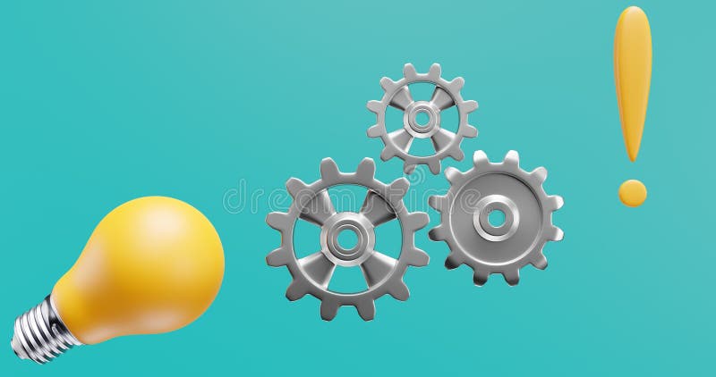 Konzept der Brainstorming-Innovationsideen. Glühlentechnik 3D-Darstellung vektor abbildung
