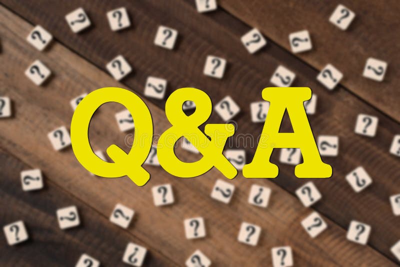 Questions and Answers Q&A concept. Q&A word with question mark tiles as blurred background. Questions and Answers Q&A concept. Q&A word with question mark tiles as blurred background