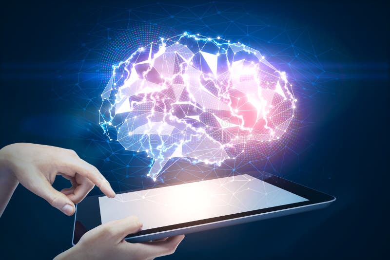 Konzept der künstlichen Intelligenz und der Wissenschaft lizenzfreie stockbilder