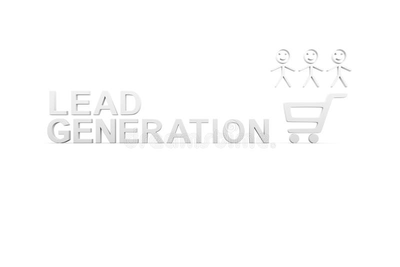 Konzept der Lead Generation mit weißem Hintergrund 3D stock abbildung