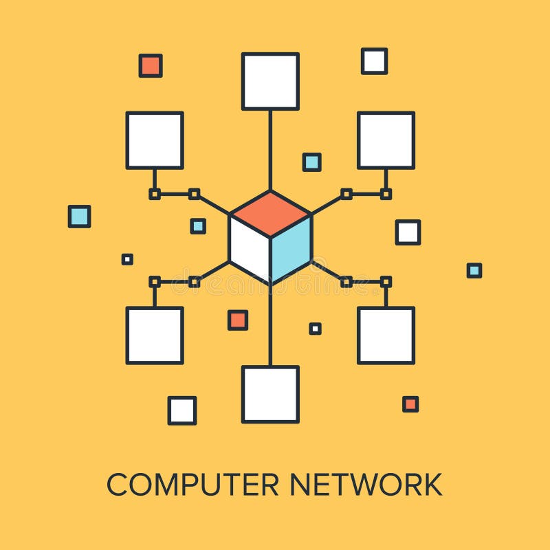 Konzept zur Darstellung von Computernetzwerken stock abbildung