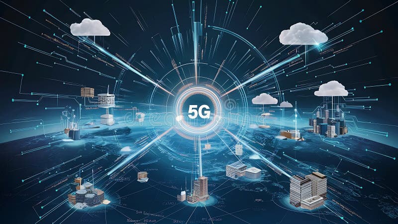 Konzeption eines hybriden Cloud-Computing-Netzwerks lizenzfreie abbildung