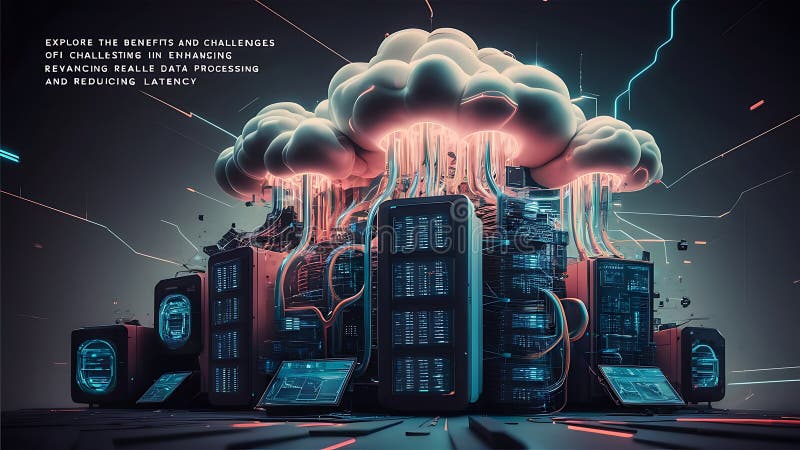 Konzeption eines hybriden Cloud-Computing-Netzwerks stock abbildung