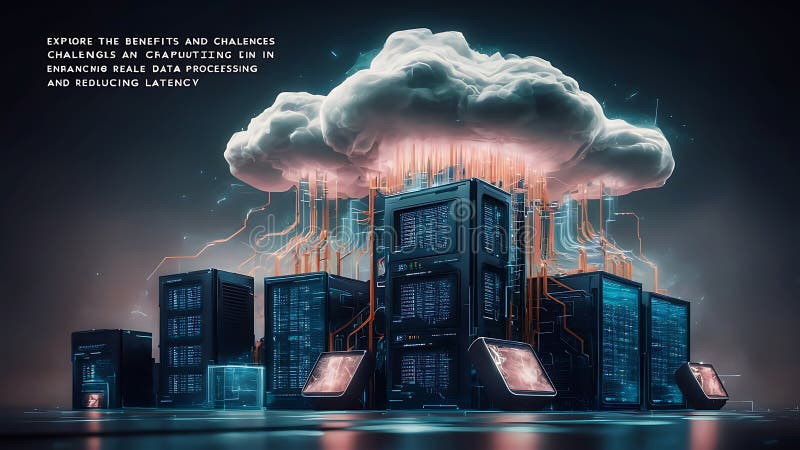 Konzeption eines hybriden Cloud-Computing-Netzwerks vektor abbildung