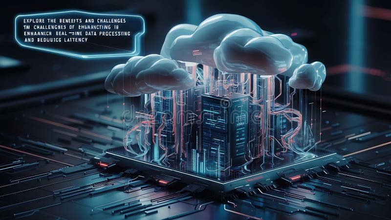 Konzeption eines hybriden Cloud-Computing-Netzwerks vektor abbildung