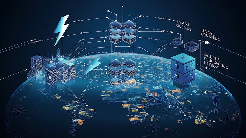 Konzeption eines hybriden Cloud-Computing-Netzwerks. Umfassende Cloud-Computing-Infrastruktur - Konzept des Hybrid-Cloud-Netzwerks mit generativem ai