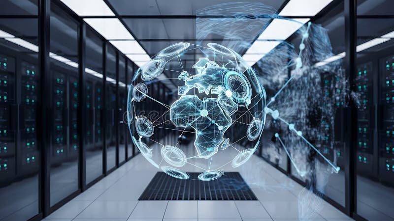 Konzeption eines hybriden Cloud-Computing-Netzwerks vektor abbildung