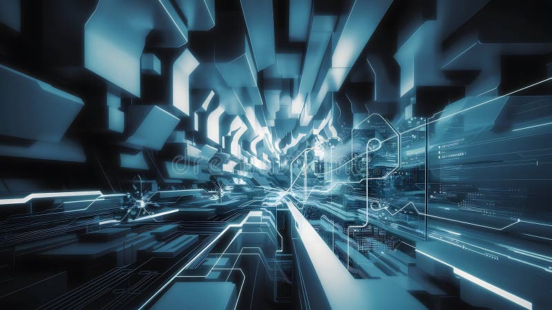 Konzeption eines hybriden Cloud-Computing-Netzwerks stock abbildung