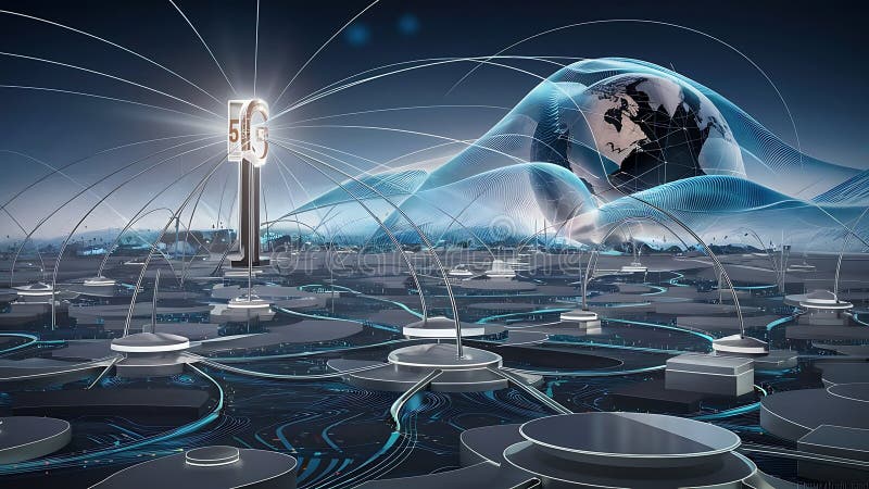 Konzeption eines hybriden Cloud-Computing-Netzwerks vektor abbildung