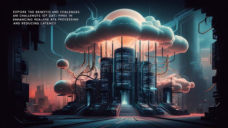Konzeption eines hybriden Cloud-Computing-Netzwerks stock abbildung