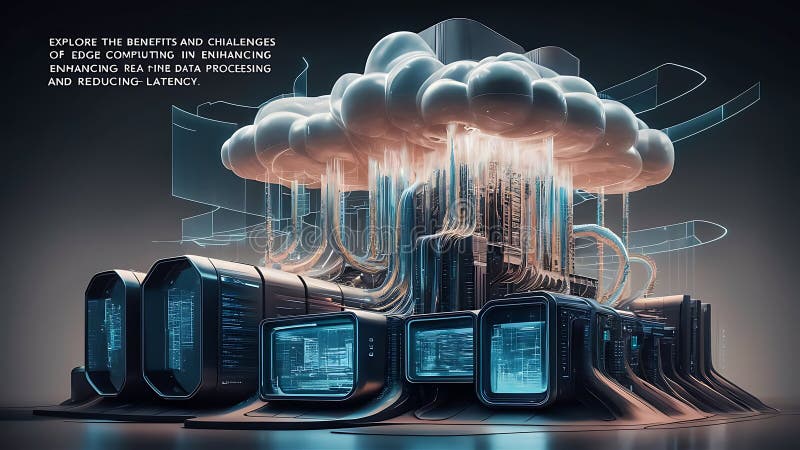 Konzeption eines hybriden Cloud-Computing-Netzwerks lizenzfreie abbildung