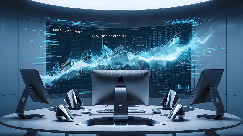 Konzeption eines hybriden Cloud-Computing-Netzwerks vektor abbildung