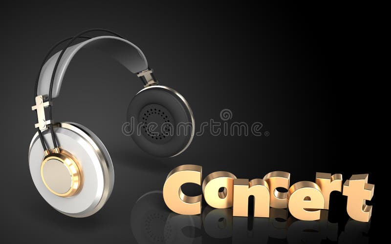 Konzertzeichen der Kopfhörer 3d