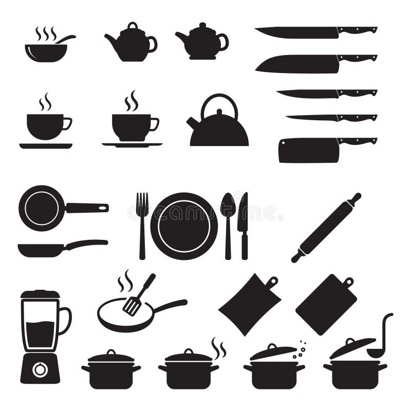 Kooking Icons Set Kuchenutensilien Und Werkzeugicon Set Stock Abbildung Illustration Von Leben Zeichen 159150754