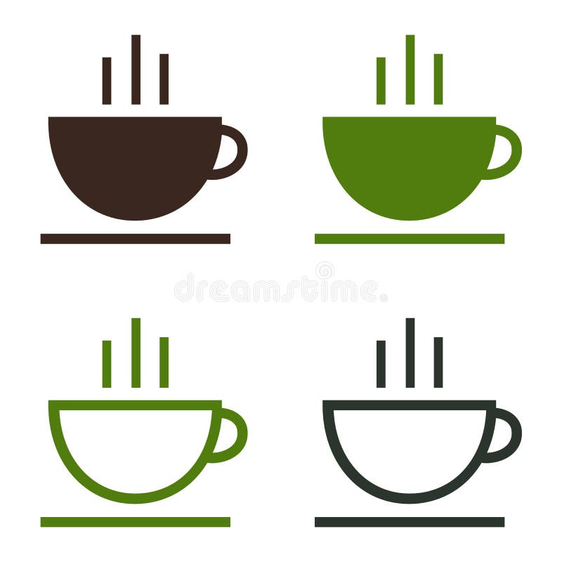 Kop van reeks van het de drank eenvoudige pictogram van de koffiethee de hete vector illustratie Kop van reeks van het de drank eenvoudige pictogram van de koffiethee de hete vector illustratie