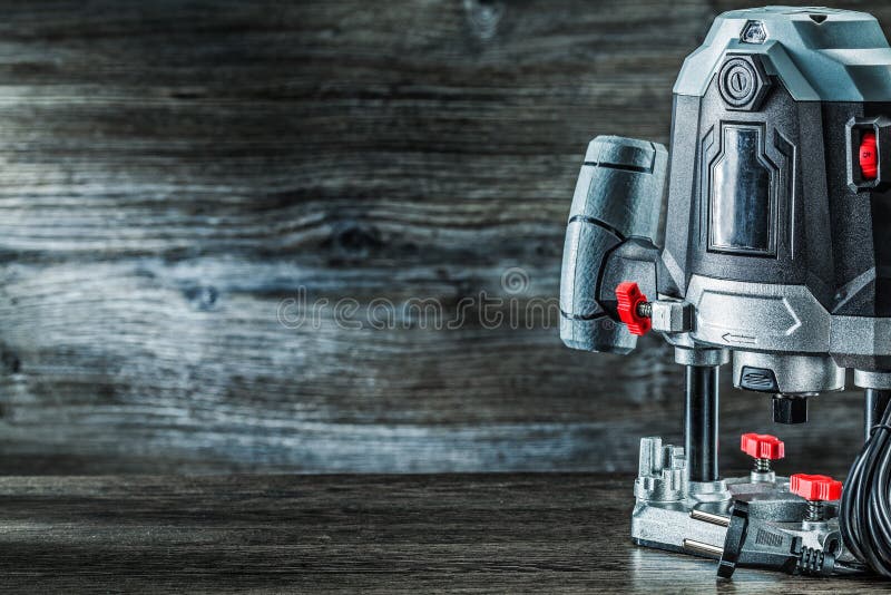 Koperruimte bekijken de sloot van de meningssnelheid veranderlijke macht kleine plunge router het frezen machine draagbare elektr stock fotografie Koperruimte bekijken de sloot van de meningssnelheid veranderlijke macht kleine plunge router het frezen machine draagbare elektr stock fotografie