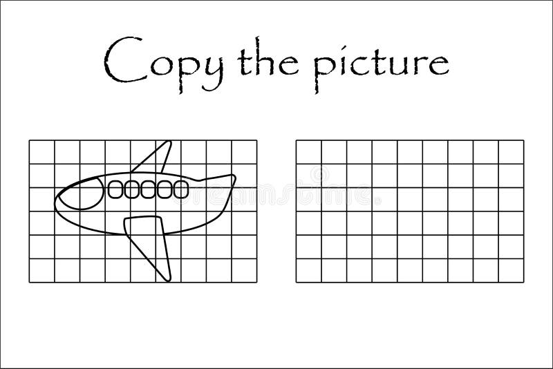 Kopieren Sie das Bild, schwarze weiße Fläche, zeichnendes Fähigkeitstraining, pädagogisches Papierspiel für die Entwicklung von K
