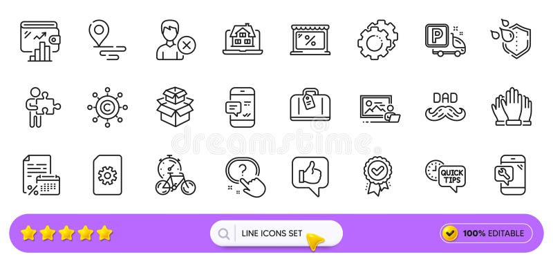 Kopieren von Netzwerktelefonreparaturen und ähnlichen Line Icons für Web App. Piktogramm. Zeilensymbole. Vektor vektor abbildung