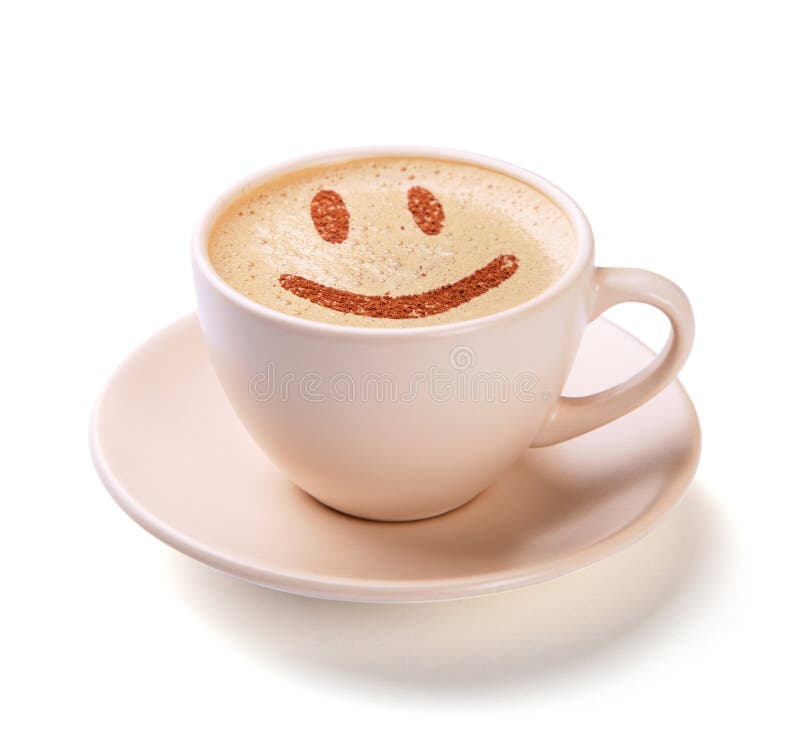 Kopp kaffe med leendeframsidan på skum Jag gillar kaffeavbrottet royaltyfria foton Kopp kaffe med leendeframsidan på skum Jag gillar kaffeavbrottet royaltyfria foton