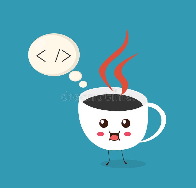 Koppen kaffe tänker om java att kodifiera och utveckling. Låt ` s skriva någon illustration för java kodkawaiii