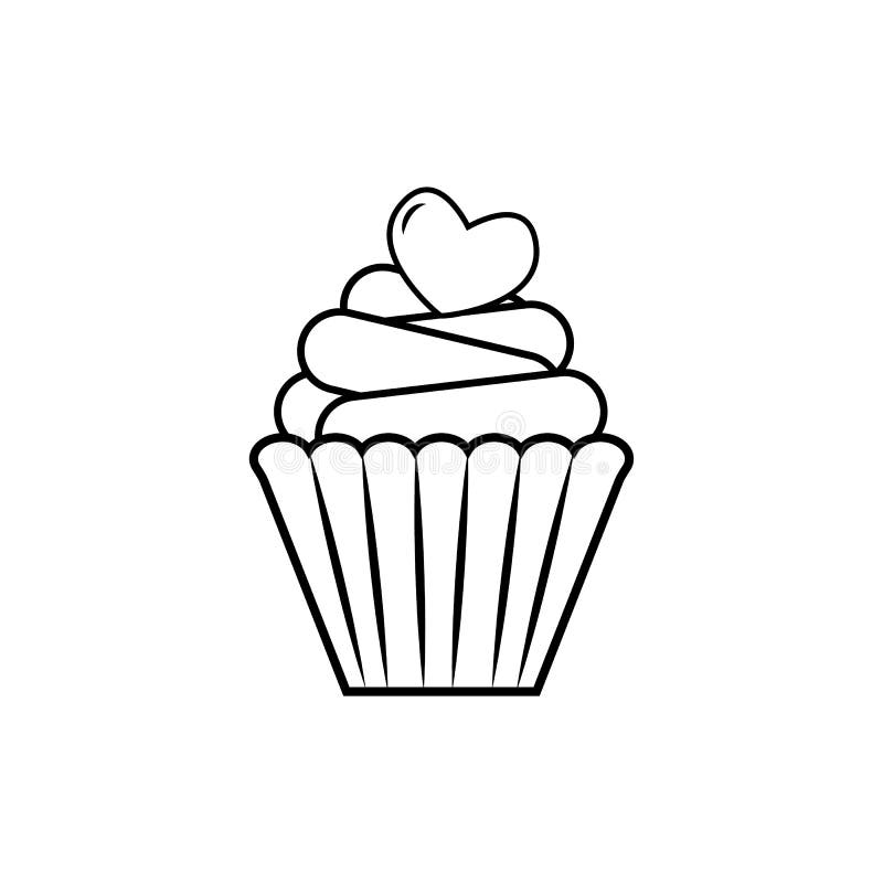 Koppkaka med hj?rtavektorsymbolen royaltyfri illustrationer Koppkaka med hj?rtavektorsymbolen royaltyfri illustrationer