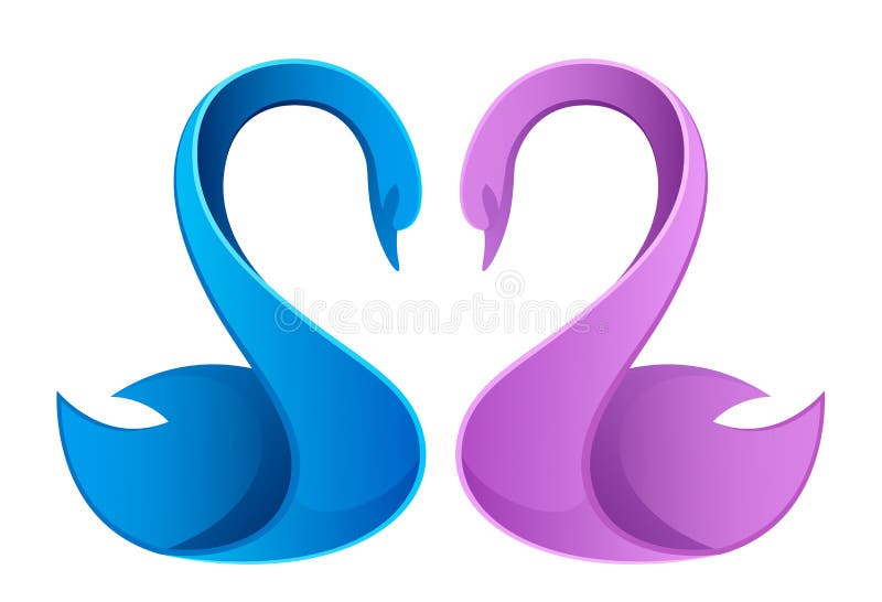 Koppla ihop av swans stock illustrationer Koppla ihop av swans stock illustrationer