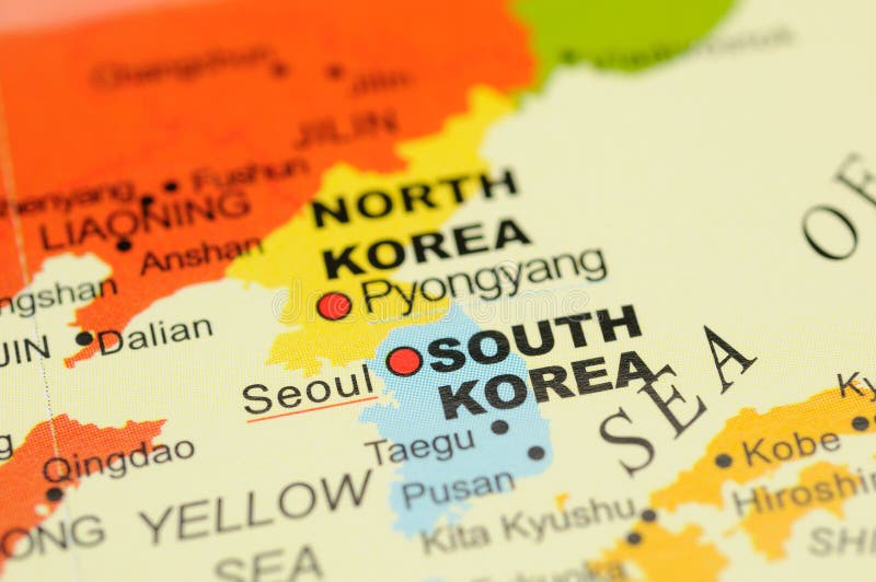 Korea on map royalty free stock photo Korea on map royalty free stock photo