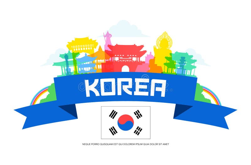 Korea podróży punkty zwrotni royalty ilustracja Korea podróży punkty zwrotni royalty ilustracja