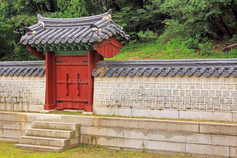 Korea Traditional Architecture Wall Stock Photo Image of