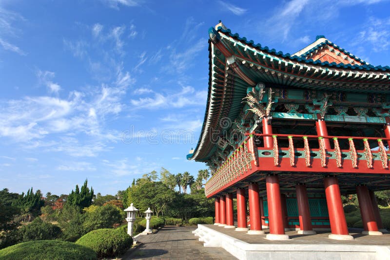  Korea  Traditional  Building  Jeju Volcanic Island Stock Image Image of serene colourful 17082191